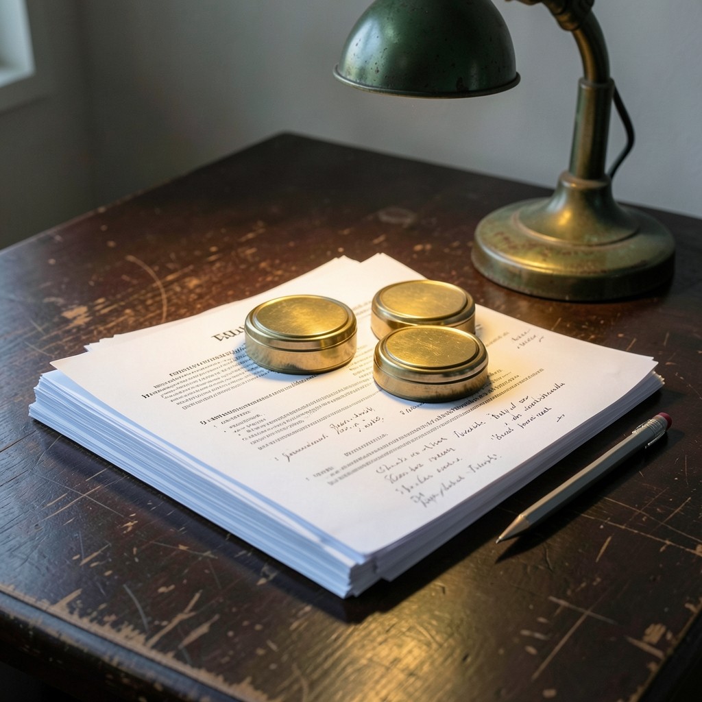 Plusieurs contrats de travail empilés avec annotations manuscrites